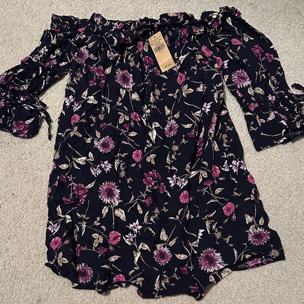 Elegant Floral Off-Shoulder Dress